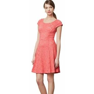Anthropologie Maeve Coral Lace Dress